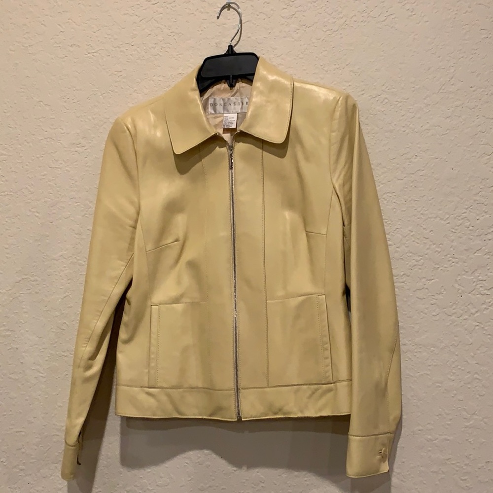 Leather jacket by Doncaster size 6 color “butter”